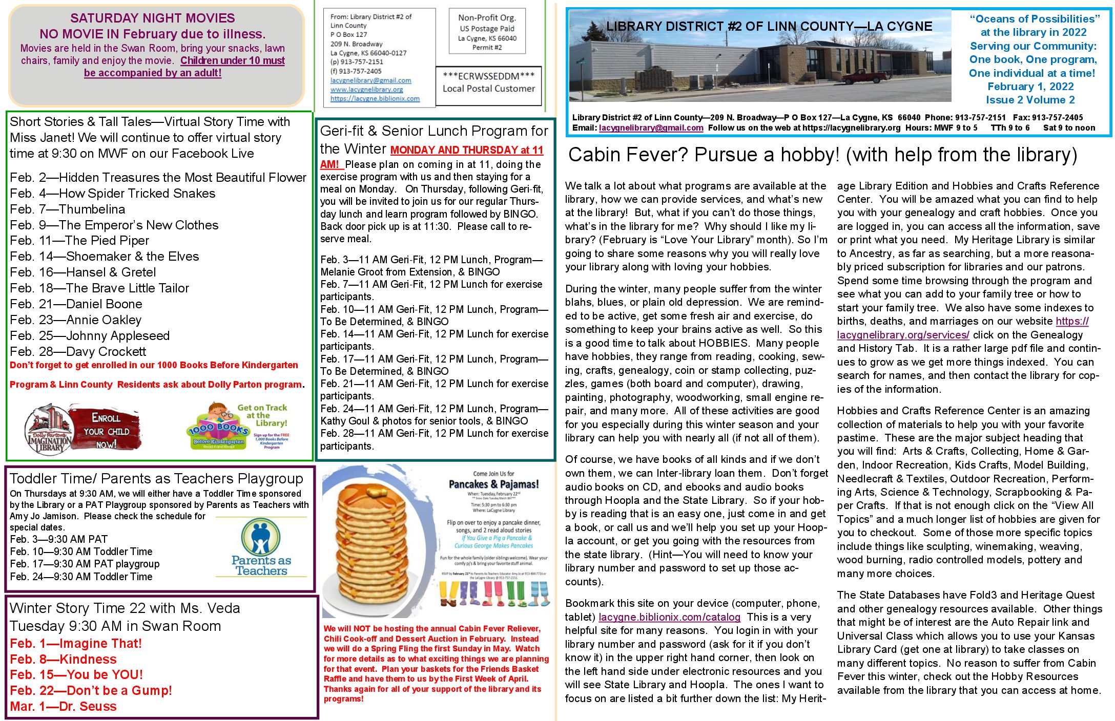February Newsletter Online and in the Mail