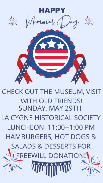 Support Museum Memorial Weekend Dinner–Sunday May 29th from 11 to 1 PM