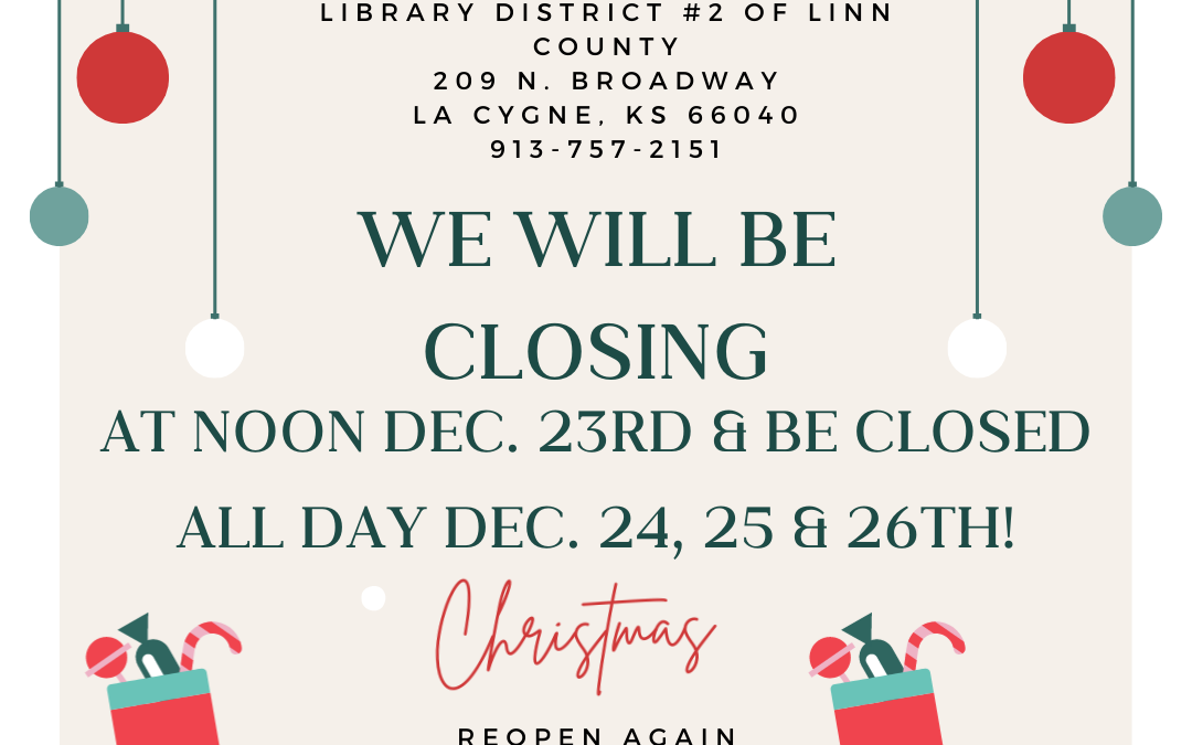 Christmas Holiday Hours @ the Library