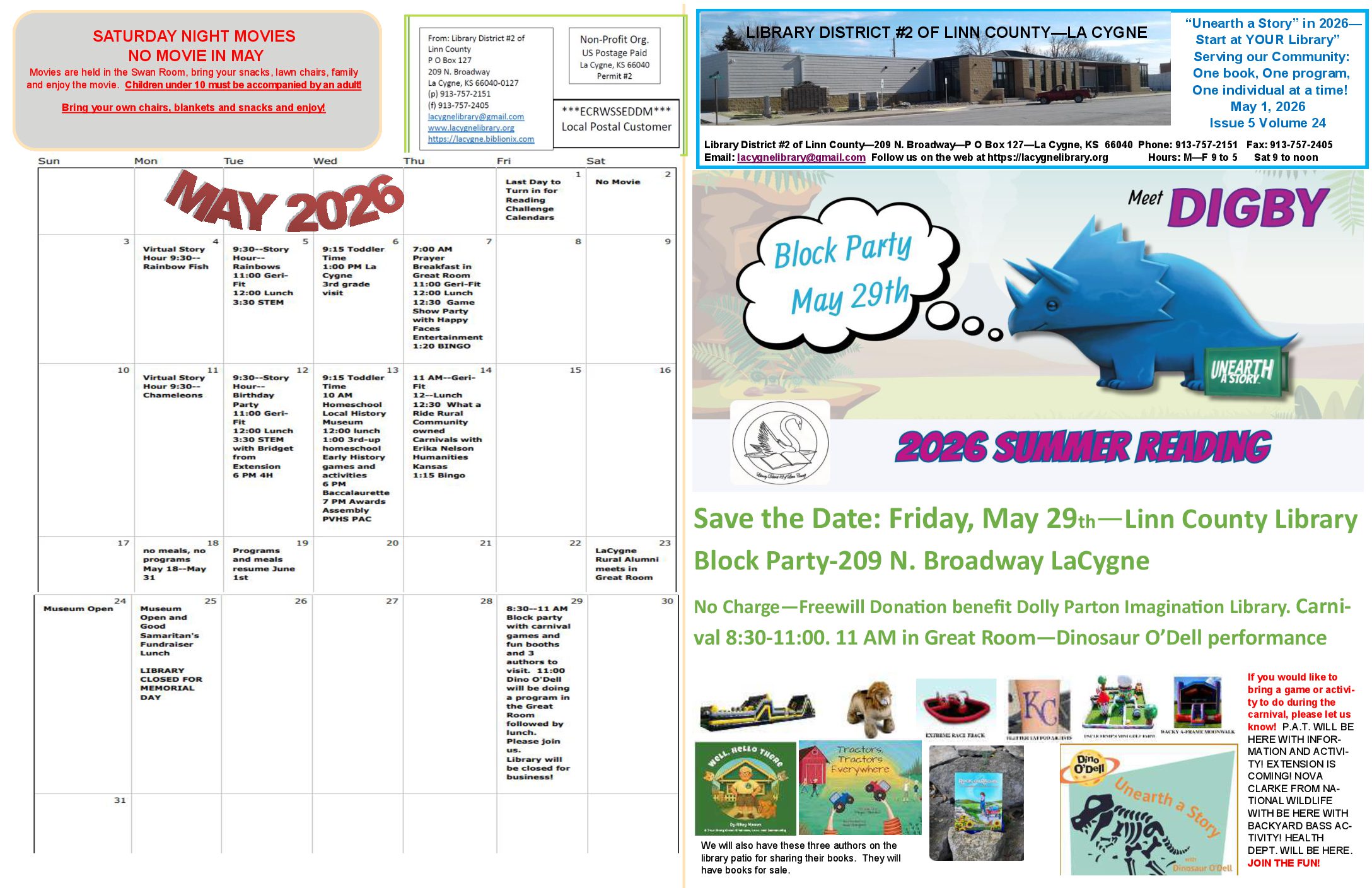 May 26 Newsletter and 2026 Summer Reading Insert